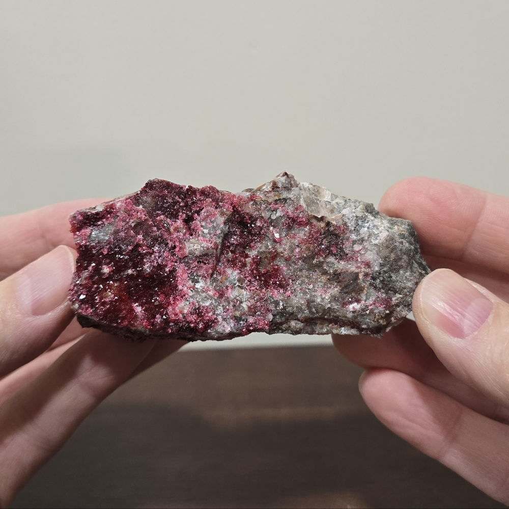 Roselite Crystal Cluster on Matrix Rock